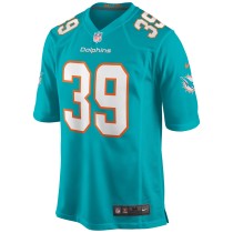 Men's Miami Dolphins Larry Csonka Number 39 Nike Aqua Game Retired Player Jersey