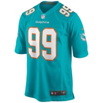 Men's Miami Dolphins Jason Taylor Number 99 Nike Aqua Game Retired Player Jersey