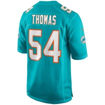 Men's Miami Dolphins Zach Thomas Number 54 Nike Aqua Game Retired Player Jersey