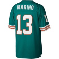 Men's Miami Dolphins Dan Marino Number 13 Mitchell & Ness Aqua 1984 Retired Player Legacy Replica Jersey