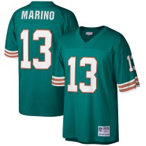 Men's Miami Dolphins Dan Marino Number 13 Mitchell & Ness Aqua 1984 Retired Player Legacy Replica Jersey