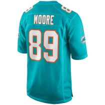 Men's Miami Dolphins Nat Moore Number 89 Nike Aqua Game Retired Player Jersey