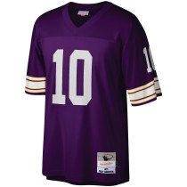 Men's Minnesota Vikings Fran Tarkenton Number 10 Mitchell & Ness Purple Legacy Replica Jersey