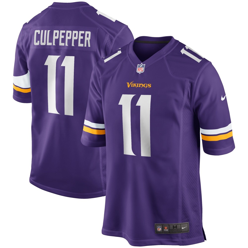 Men's Minnesota Vikings Daunte Culpepper Number 11 Nike Purple Game Retired Player Jersey