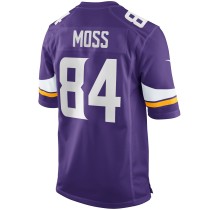 Men's Minnesota Vikings Randy Moss Number 84 Nike Purple Game Retired Player Jersey