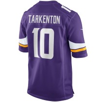 Men's Minnesota Vikings Fran Tarkenton Number 10 Nike Purple Game Retired Player Jersey