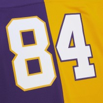 Men's Minnesota Vikings Randy Moss Number 84 Mitchell & Ness Purple/Gold 1998 Split Legacy Replica Jersey