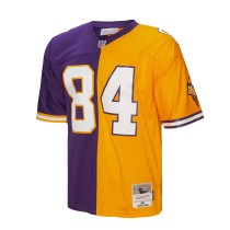 Men's Minnesota Vikings Randy Moss Number 84 Mitchell & Ness Purple/Gold 1998 Split Legacy Replica Jersey