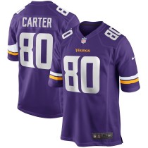 Men's Minnesota Vikings Cris Carter Number 80 Nike Purple Game Retired Player Jersey