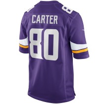 Men's Minnesota Vikings Cris Carter Number 80 Nike Purple Game Retired Player Jersey