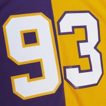 Men's Minnesota Vikings John Randle Number 93 Mitchell & Ness Purple/Gold 1998 Split Legacy Replica Jersey