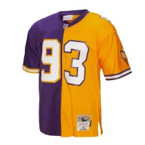 Men's Minnesota Vikings John Randle Number 93 Mitchell & Ness Purple/Gold 1998 Split Legacy Replica Jersey