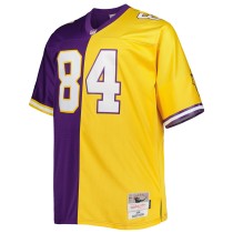 Men's Minnesota Vikings Randy Moss Number 84 Mitchell & Ness Purple/Gold Big & Tall Split Legacy Retired Player Replica Jersey