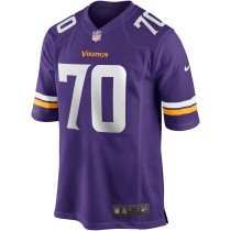 Men's Minnesota Vikings Jim Marshall Number 70 Nike Purple Game Retired Player Jersey