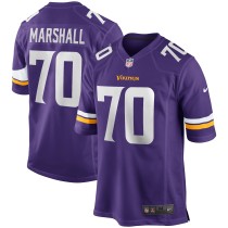 Men's Minnesota Vikings Jim Marshall Number 70 Nike Purple Game Retired Player Jersey