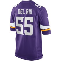 Men's Minnesota Vikings Jack Del Rio Number 55 Nike Purple Game Retired Player Jersey