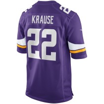 Men's Minnesota Vikings Paul Krause Number 22 Nike Purple Game Retired Player Jersey