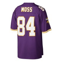 Men's Minnesota Vikings Randy Moss Number 84 Mitchell & Ness Purple Retired Player Legacy Replica Jersey