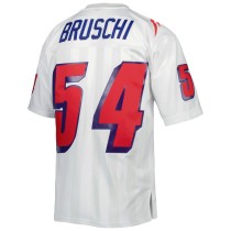 Men's New England Patriots Tedy Bruschi Number 54 Mitchell & Ness White Legacy Replica Jersey