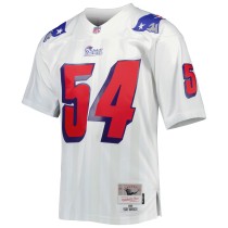 Men's New England Patriots Tedy Bruschi Number 54 Mitchell & Ness White Legacy Replica Jersey