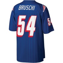 Men's New England Patriots Tedy Bruschi Number 54 Mitchell & Ness White Legacy Replica Jersey