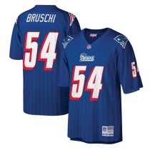 Men's New England Patriots Tedy Bruschi Number 54 Mitchell & Ness White Legacy Replica Jersey