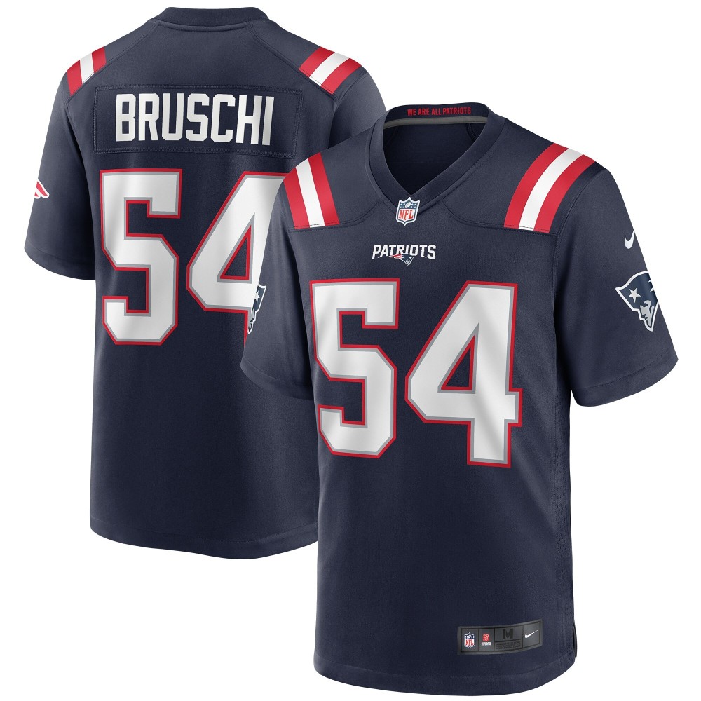 Men's New England Patriots Tedy Bruschi Number 54 Nike Navy Game Retired Player Jersey