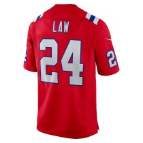 Men's New England Patriots Ty Law Number 24 Nike Red Retired Player Alternate Game Jersey