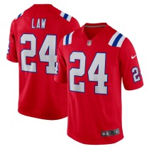 Men's New England Patriots Ty Law Number 24 Nike Red Retired Player Alternate Game Jersey