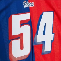 Men's New England Patriots Tedy Bruschi Number 54 Mitchell & Ness Royal/Red 1996 Split Legacy Replica Jersey