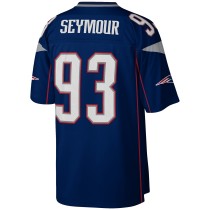 Men's New England Patriots Richard Seymour Number 93 Mitchell & Ness Navy Legacy Replica Jersey