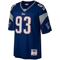 Men's New England Patriots Richard Seymour Number 93 Mitchell & Ness Navy Legacy Replica Jersey