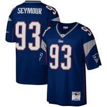 Men's New England Patriots Richard Seymour Number 93 Mitchell & Ness Navy Legacy Replica Jersey