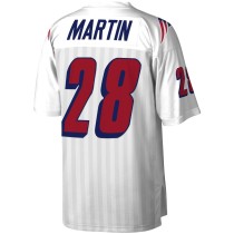 Men's New England Patriots Curtis Number 28 Martin Mitchell & Ness White Legacy Replica Jersey