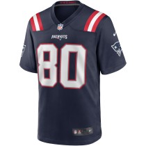 Men's New England Patriots Troy Brown Number 80 Nike Navy Game Retired Player Jersey