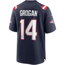 Men's New England Patriots Steve Grogan Number 14 Nike Navy Game Retired Player Jersey