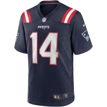 Men's New England Patriots Steve Grogan Number 14 Nike Navy Game Retired Player Jersey