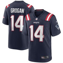 Men's New England Patriots Steve Grogan Number 14 Nike Navy Game Retired Player Jersey