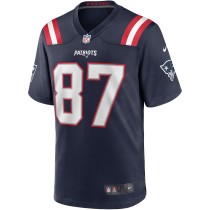 Men's New England Patriots Ben Coates Number 87 Nike Navy Game Retired Player Jersey