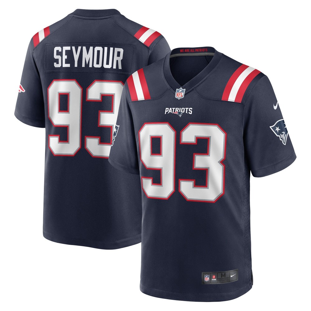 Men's New England Patriots Richard Seymour Number 93 Nike Navy Retired Player Game Jersey