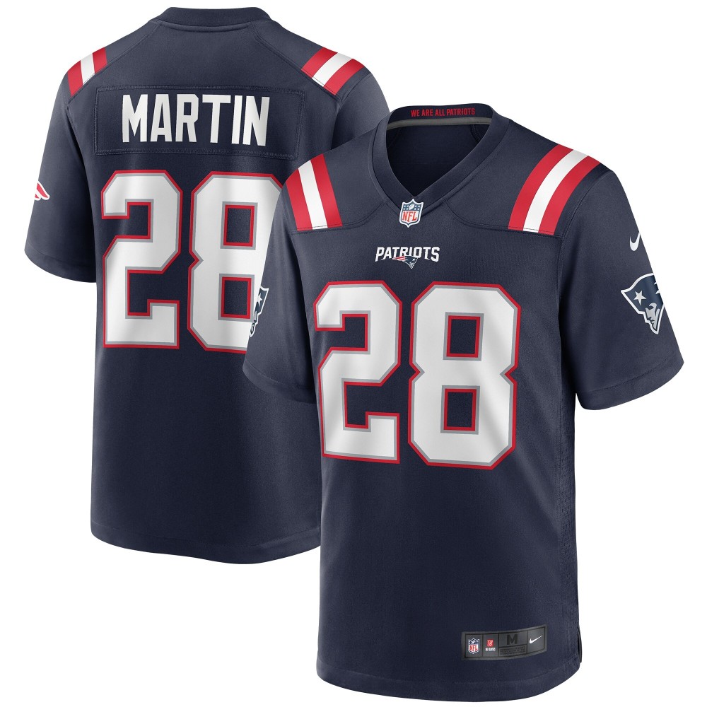 Men's New England Patriots Curtis Martin Number 28 Nike Navy Game Retired Player Jersey