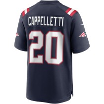 Men's New England Patriots Gino Cappelletti Number 20 Nike Navy Game Retired Player Jersey