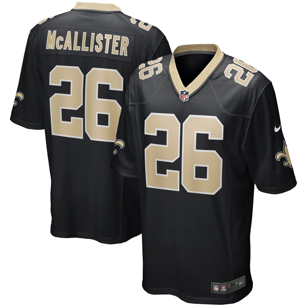 Men's New Orleans Saints Deuce McAllister Number 26 Nike Black Game Retired Player Jersey