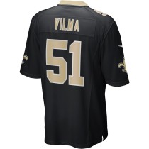 Men's New Orleans Saints Jonathan Vilma Number 51 Nike Black Game Retired Player Jersey