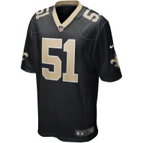 Men's New Orleans Saints Jonathan Vilma Number 51 Nike Black Game Retired Player Jersey