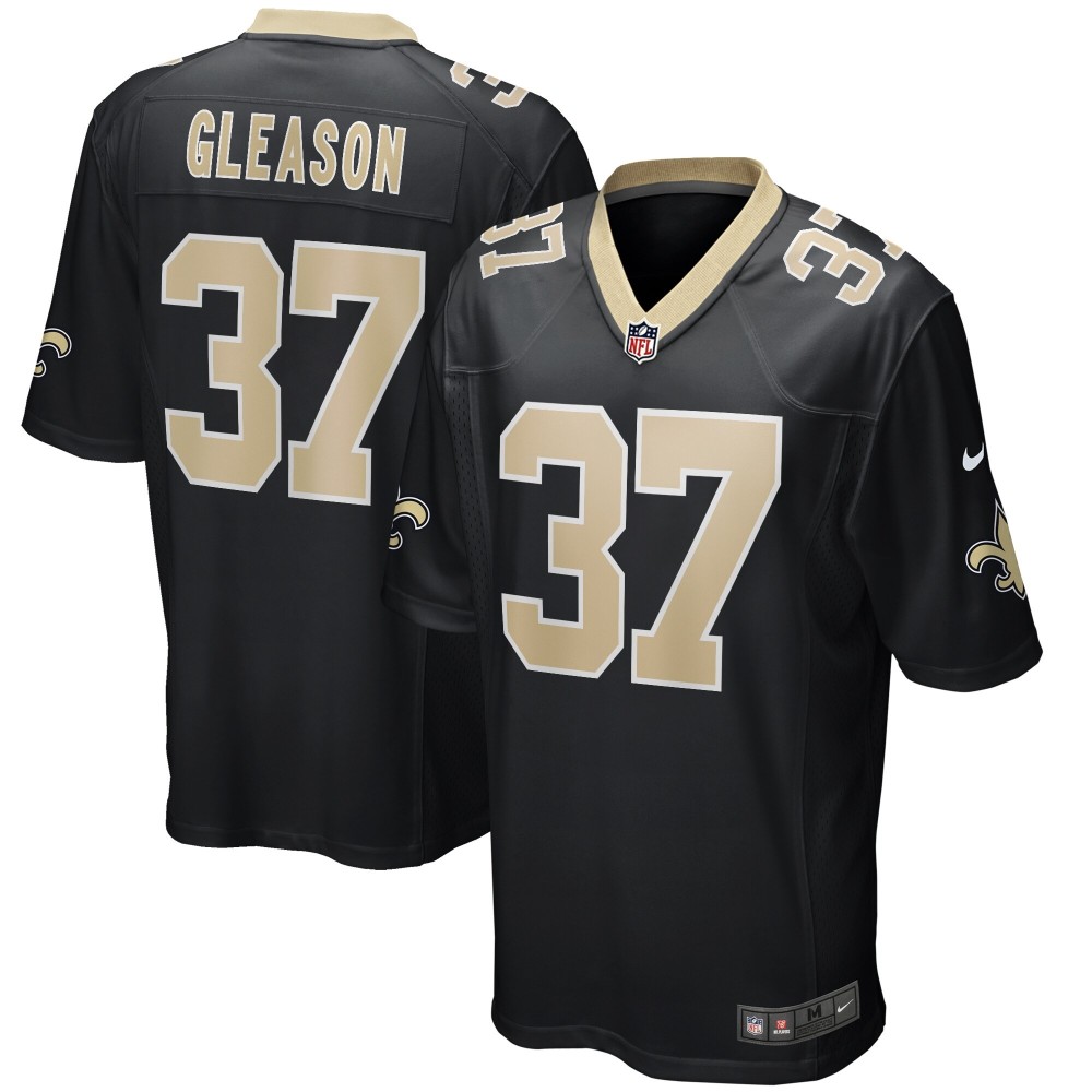 Men's New Orleans Saints Steve Gleason Number 37 Nike Black Game Retired Player Jersey