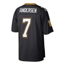 Men's New Orleans Saints Morten Andersen Number 7 Mitchell & Ness Black Retired Player Legacy Replica Jersey