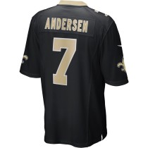 Men's New Orleans Saints Morten Andersen Number 7 Nike Black Game Retired Player Jersey