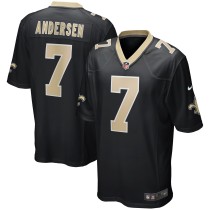 Men's New Orleans Saints Morten Andersen Number 7 Nike Black Game Retired Player Jersey