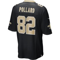 Men's New Orleans Saints Bob Pollard Number 82 Nike Black Game Retired Player Jersey